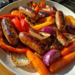 Air Fryer Harissa Sausage & Veg Traybake