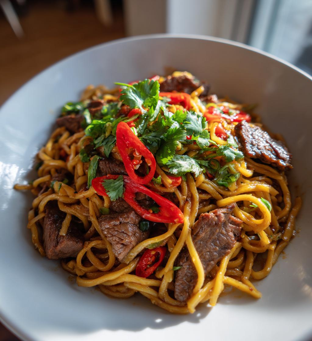 Black Pepper Beef Noodles