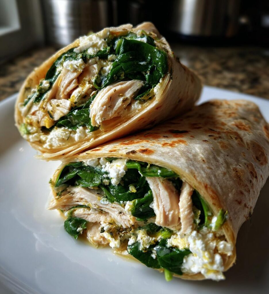 Chicken, Spinach & Feta Wraps