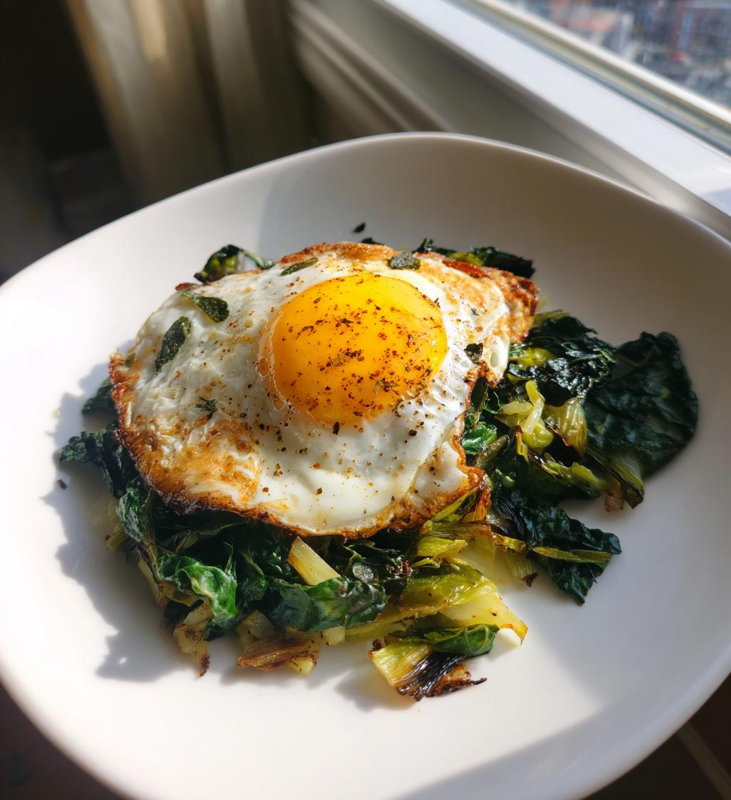 Leek & Kale Hash with Sage Fried Eggs