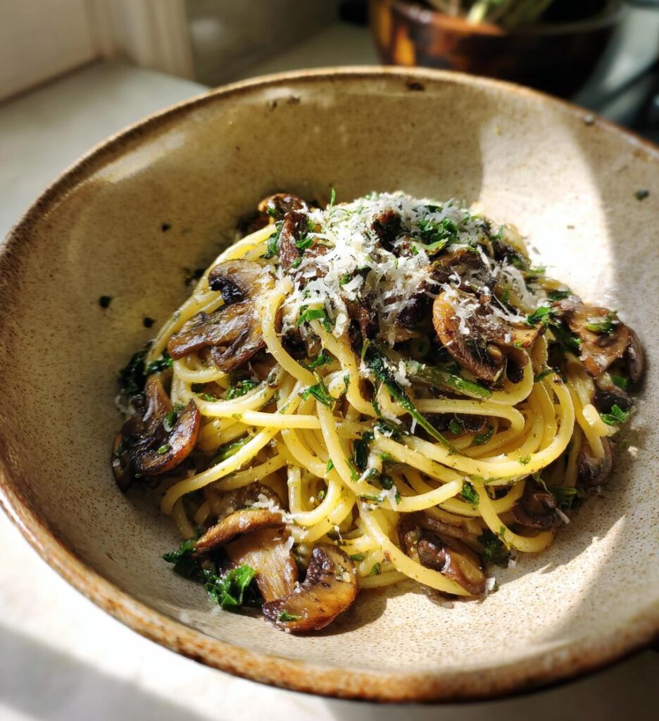 Mushroom & Kale Spaghetti