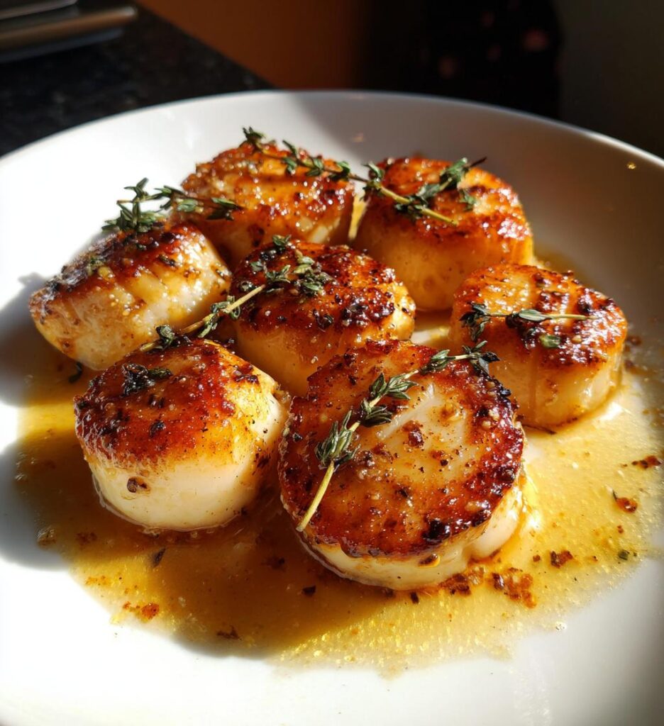 Pan-Fried Scallops with White Wine Reduction