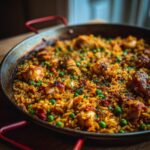 Smoked Paprika Paella with Cod & Peas