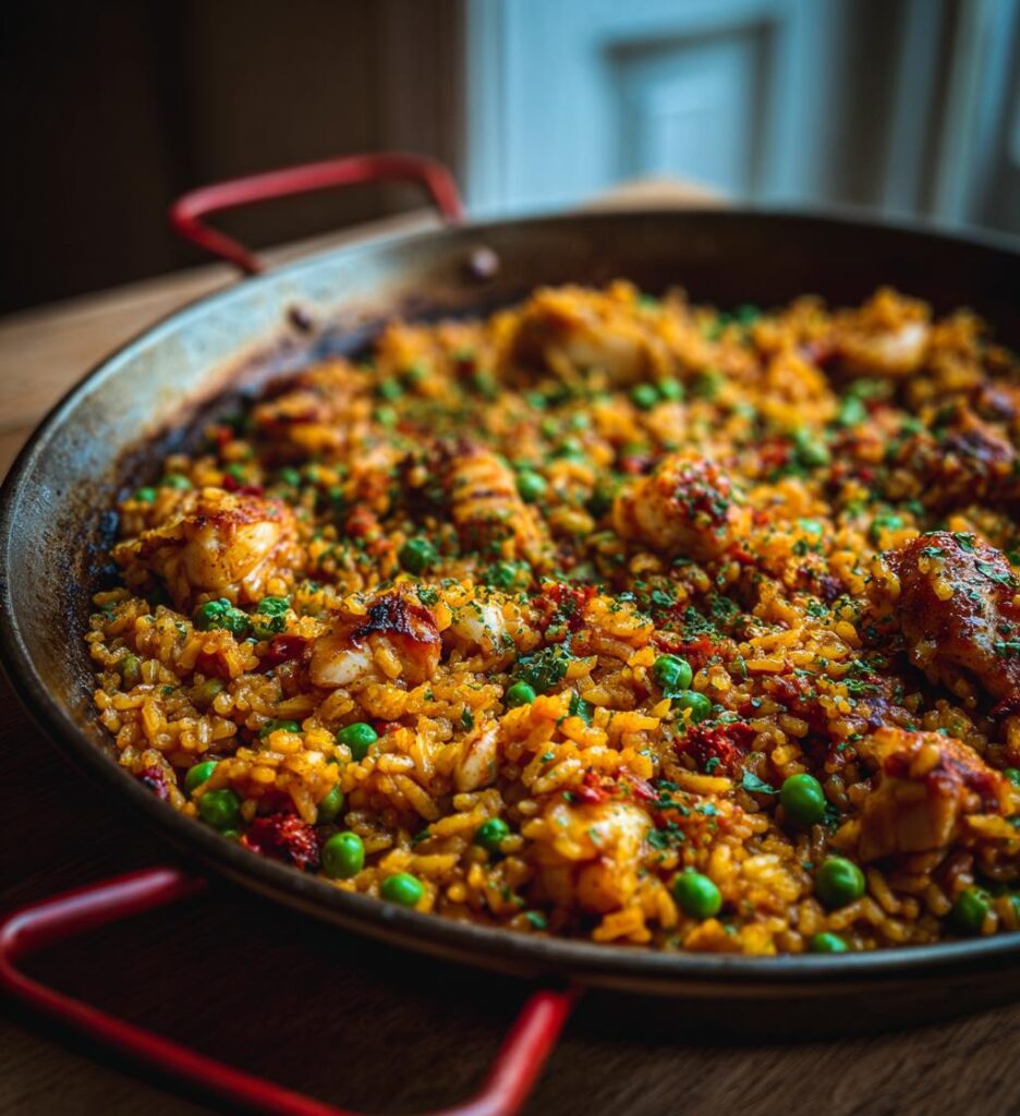 Smoked Paprika Paella with Cod & Peas