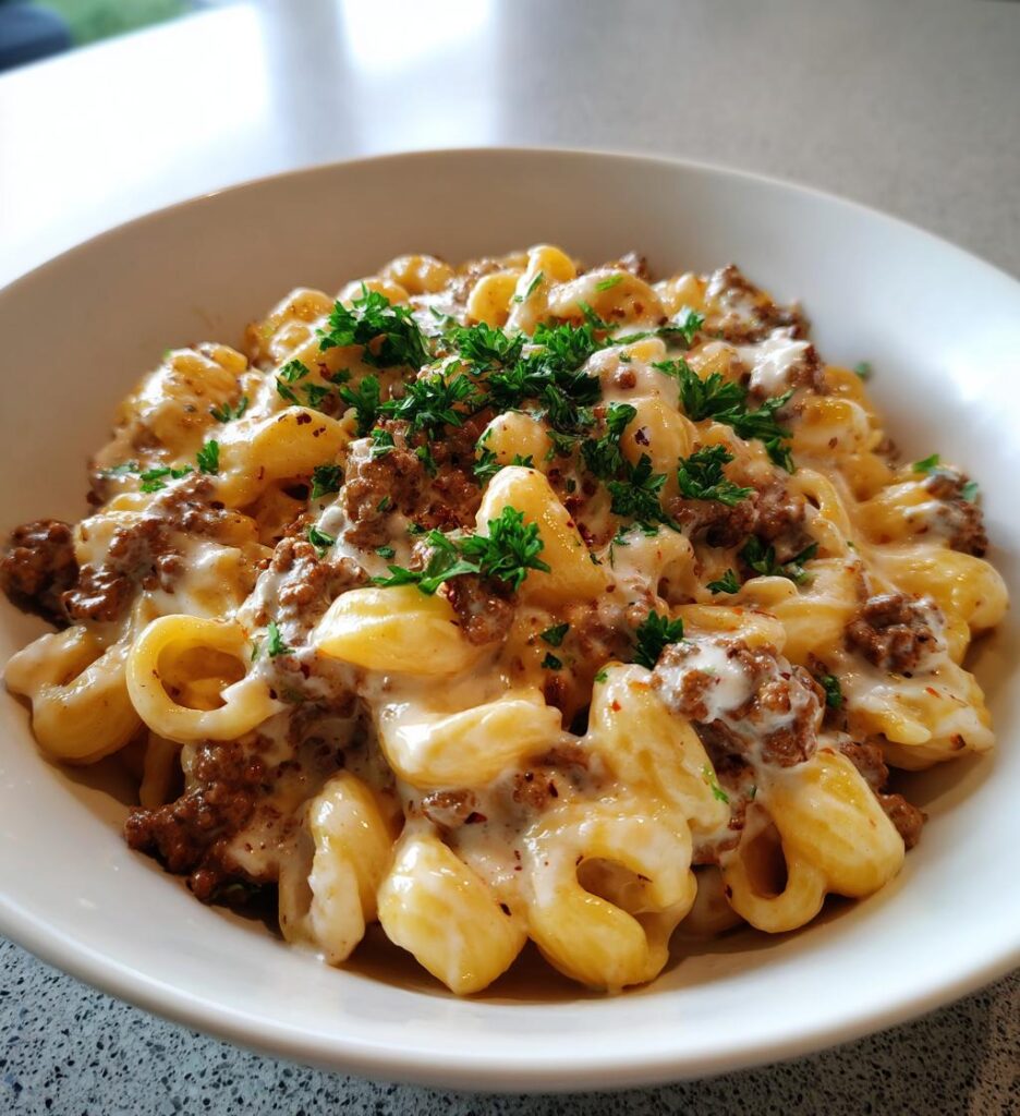 Spiced Beef and Mascarpone Pasta