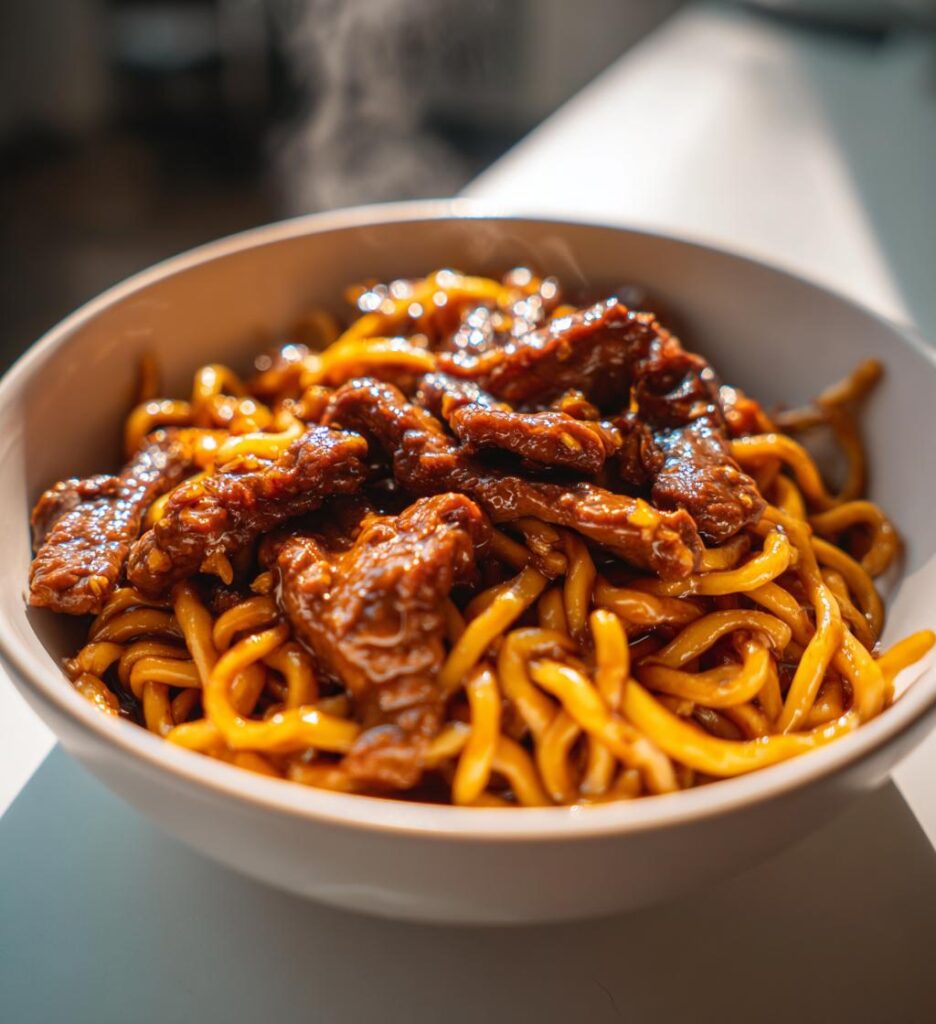 Sticky Beef & Noodles