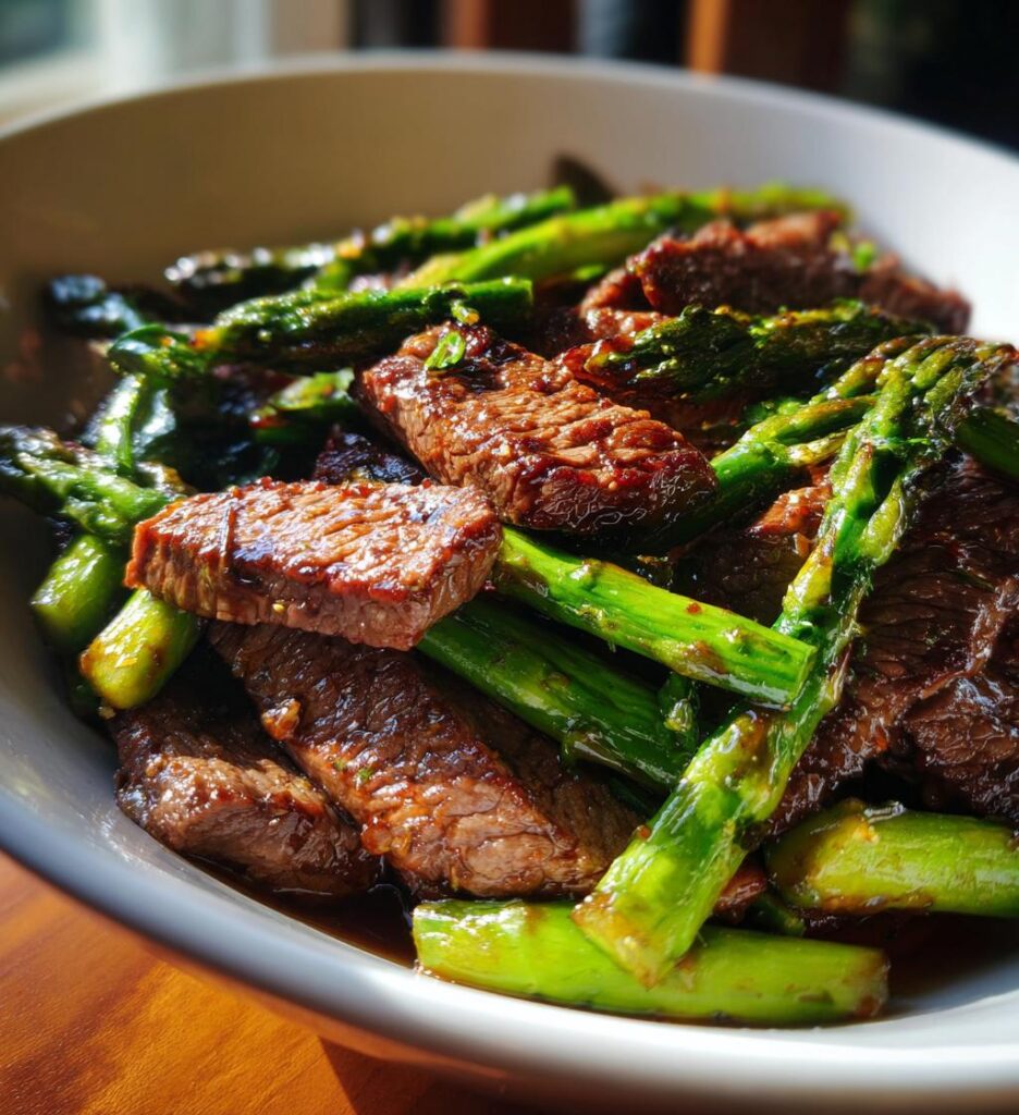 Air Fryer Beef and Asparagus