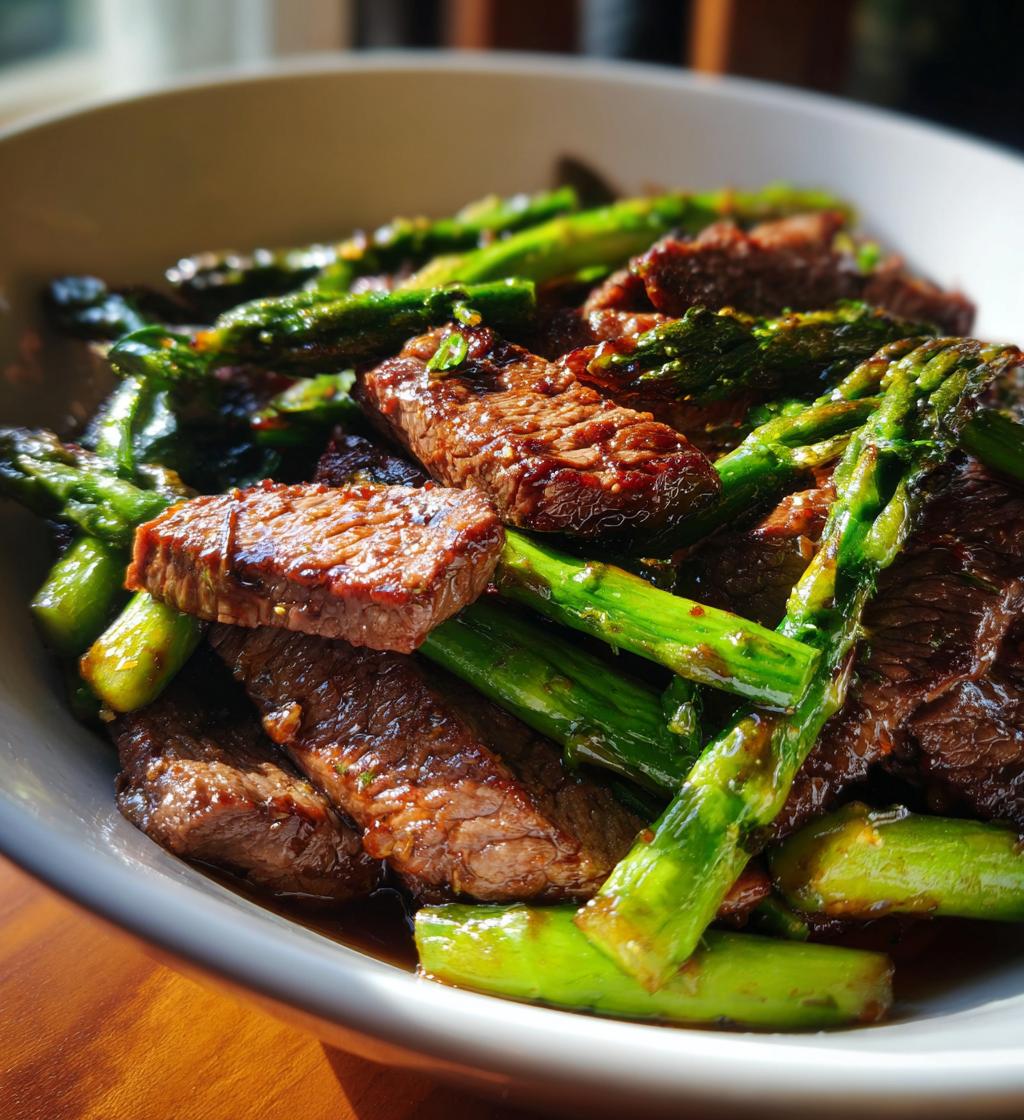 Air Fryer Beef and Asparagus