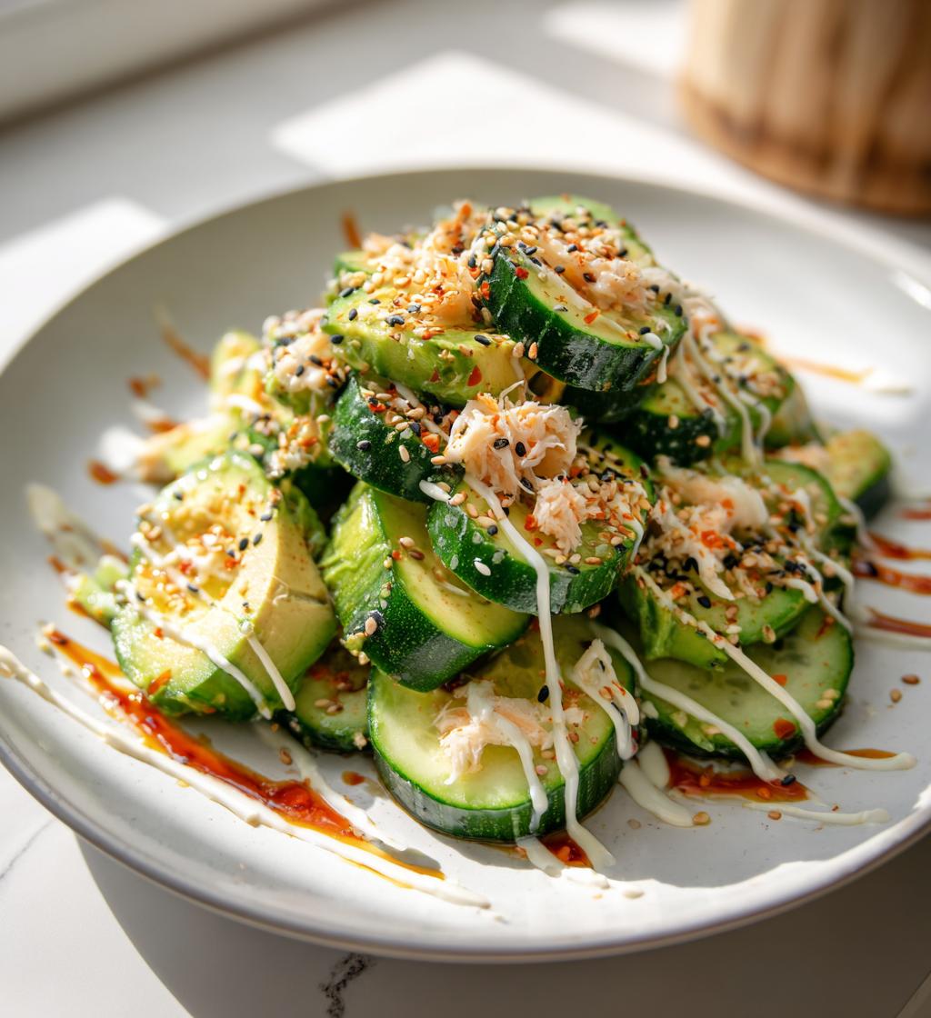 Air Fryer California Roll Cucumber Salad