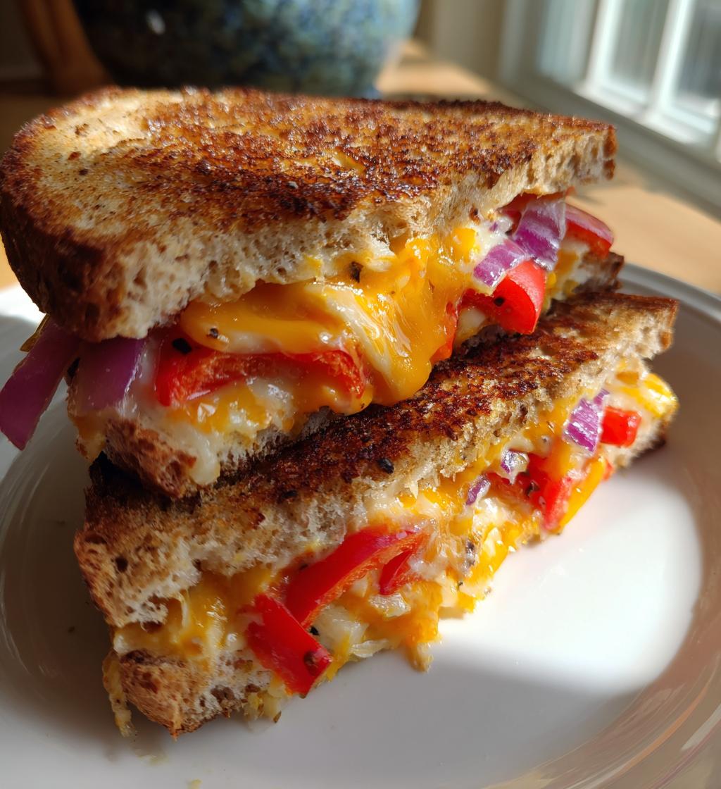 Air Fryer Cheese and Veggie Sandwich