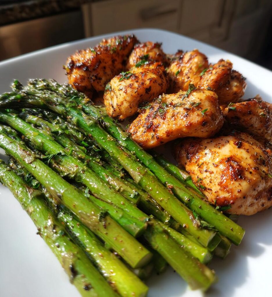 Air Fryer Chicken and Asparagus
