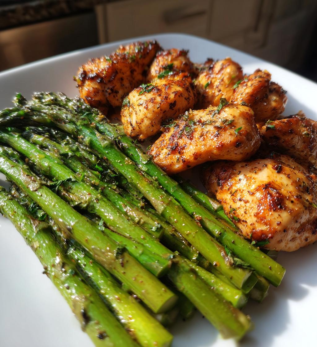 Air Fryer Chicken and Asparagus