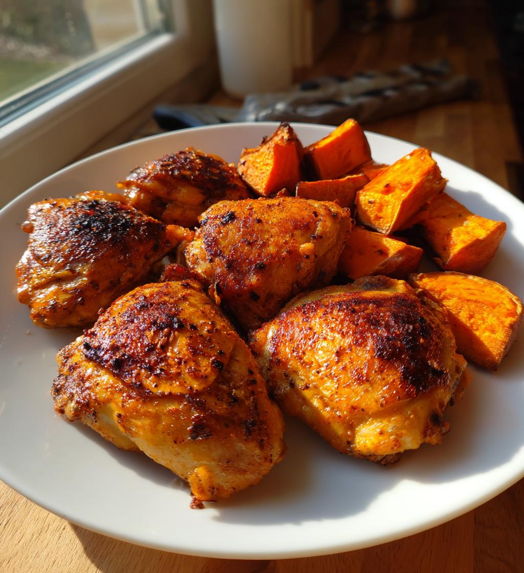 Air Fryer Chicken and Sweet Potato