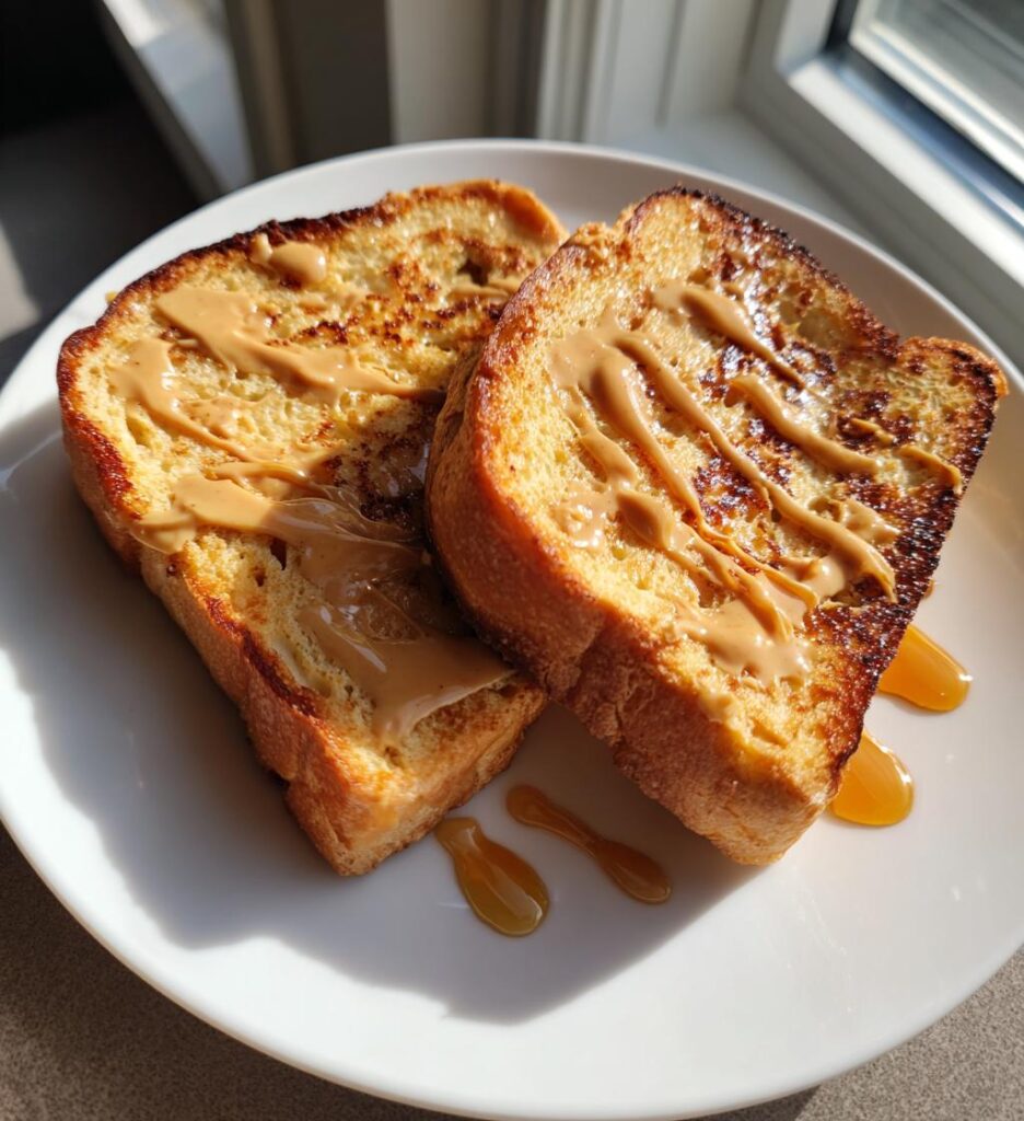 Air Fryer French Toast with Peanut Butter