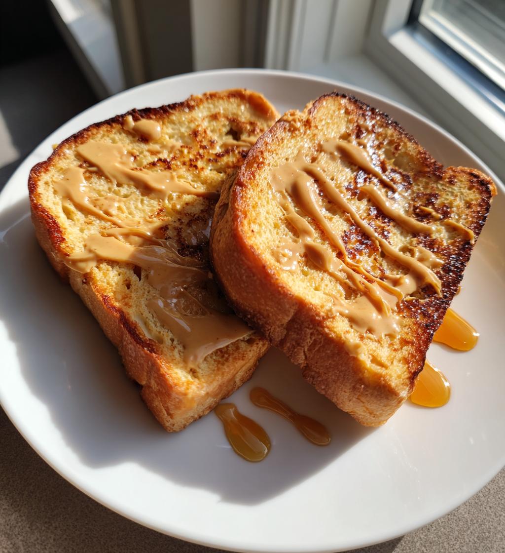 Air Fryer French Toast with Peanut Butter