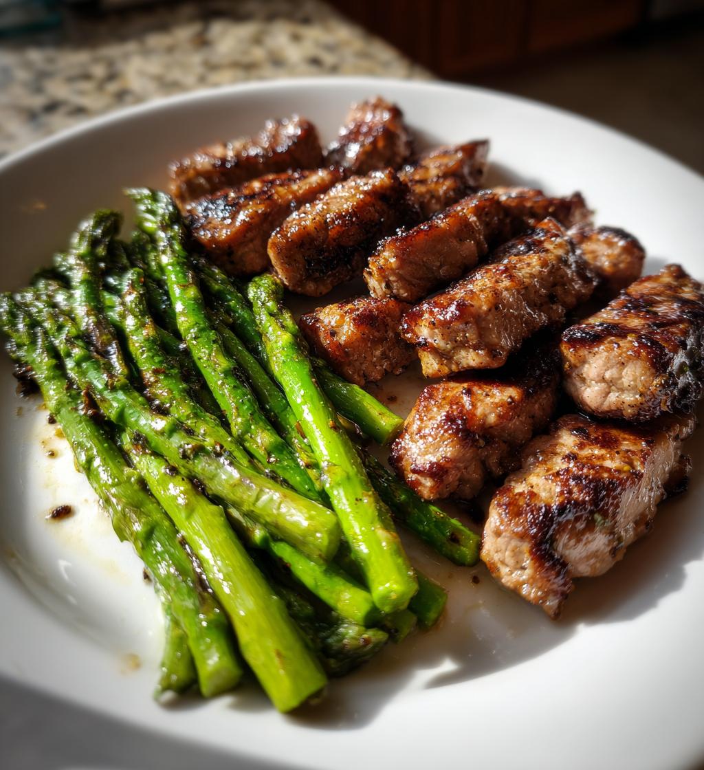 Air Fryer Pork and Asparagus