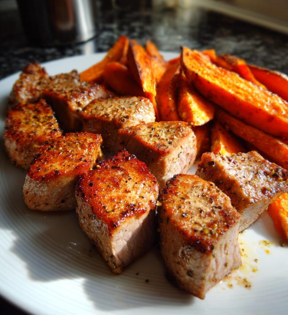 Air Fryer Pork and Sweet Potato