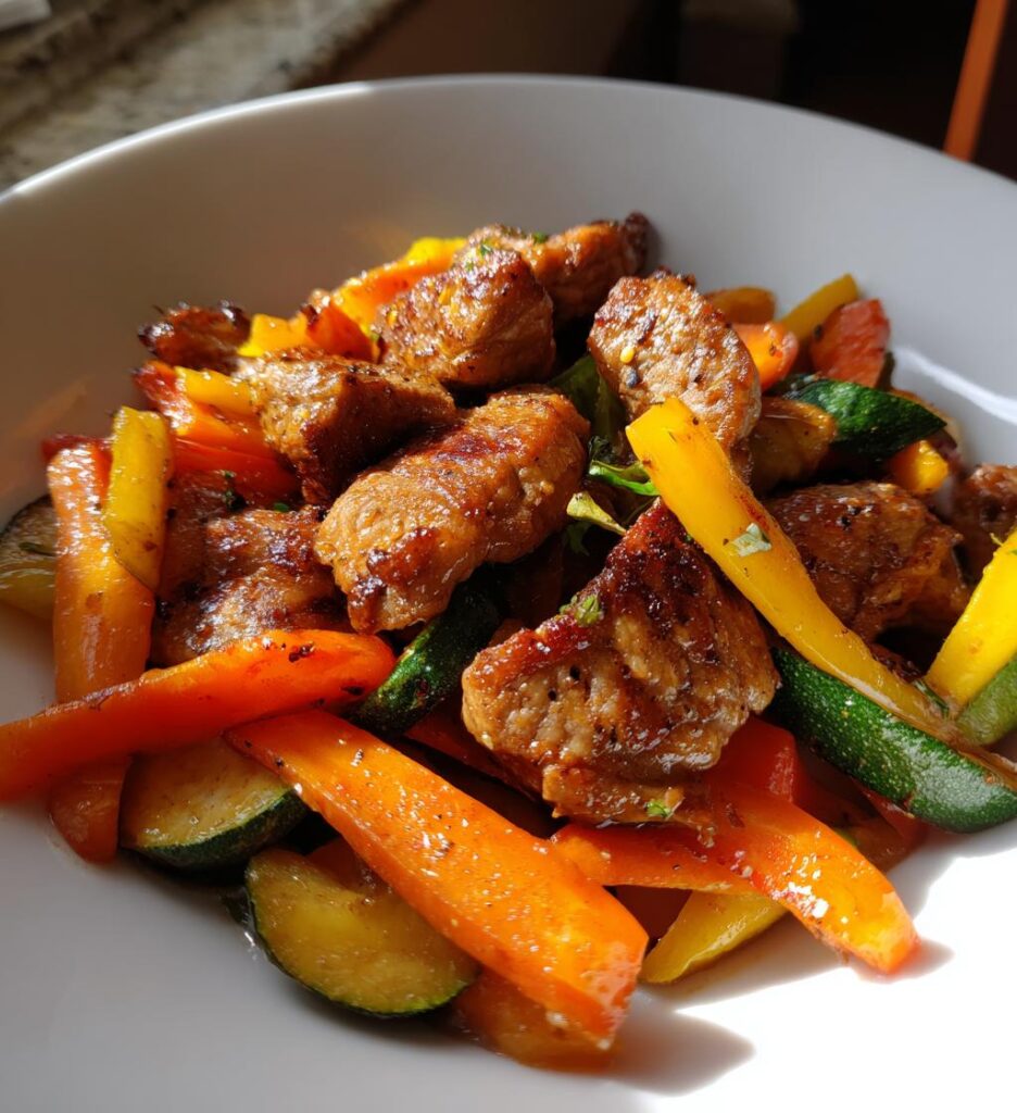 Air Fryer Pork and Veggies