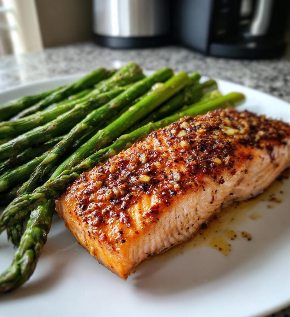 Air Fryer Salmon with Asparagus