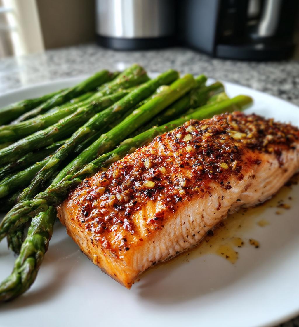 Air Fryer Salmon with Asparagus