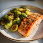 Air Fryer Salmon with Brussels Sprouts