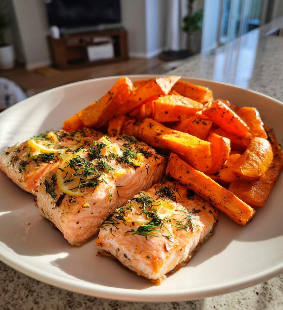 Air Fryer Salmon with Carrots