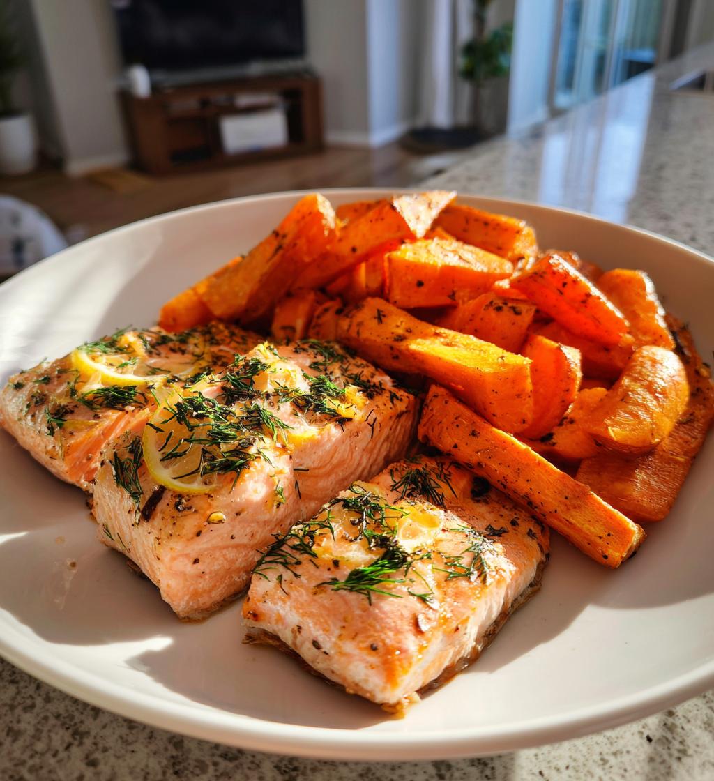 Air Fryer Salmon with Carrots
