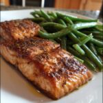 Air Fryer Salmon with Green Beans
