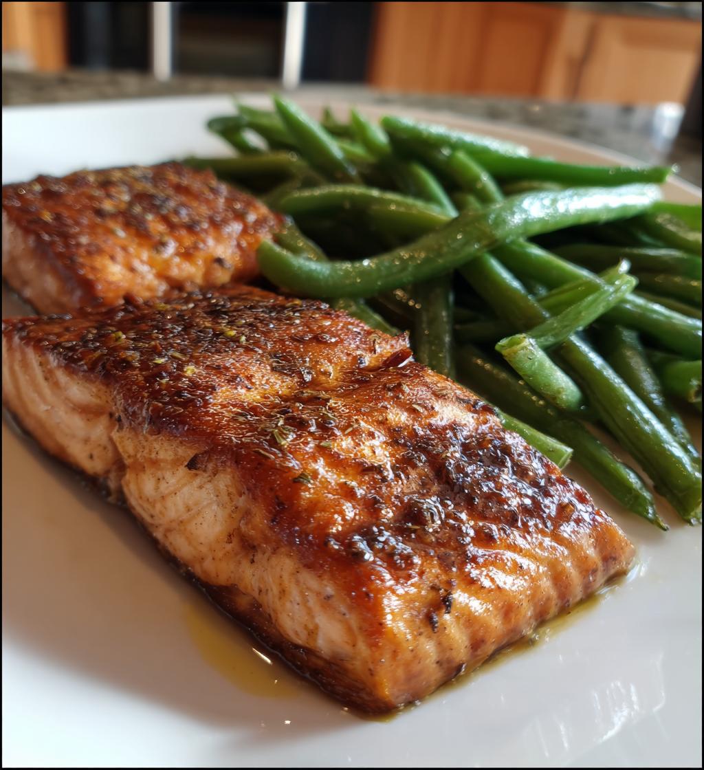 Air Fryer Salmon with Green Beans