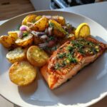 Air Fryer Salmon with Warm Potato Salad
