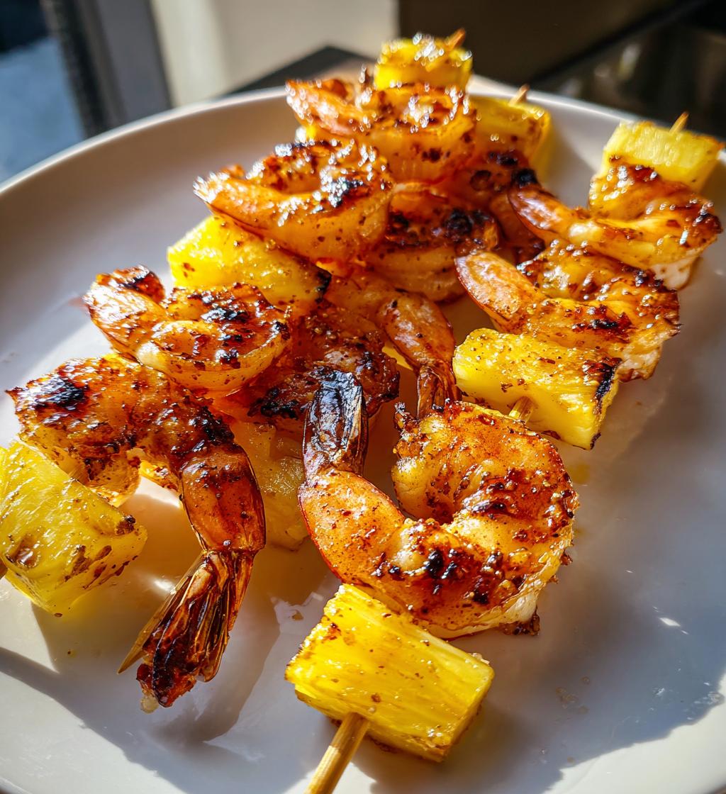 Air Fryer Shrimp and Pineapple Skewers