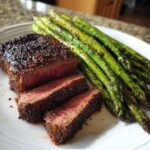 Air Fryer Steak and Asparagus