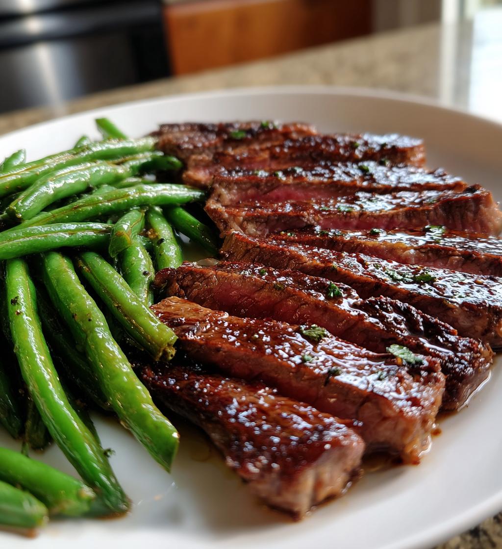 Air Fryer Steak and Green Beans