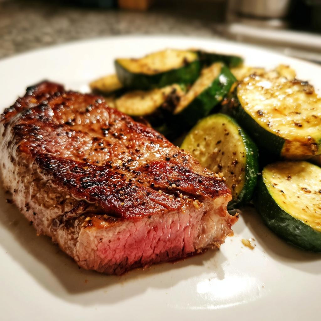 Air Fryer Steak and Zucchini