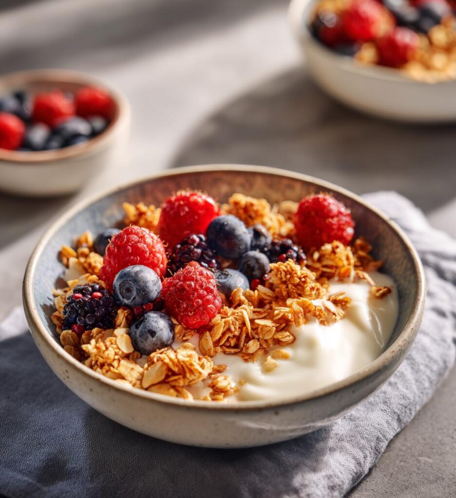 Almond-Buckwheat Granola with Yogurt and Berries