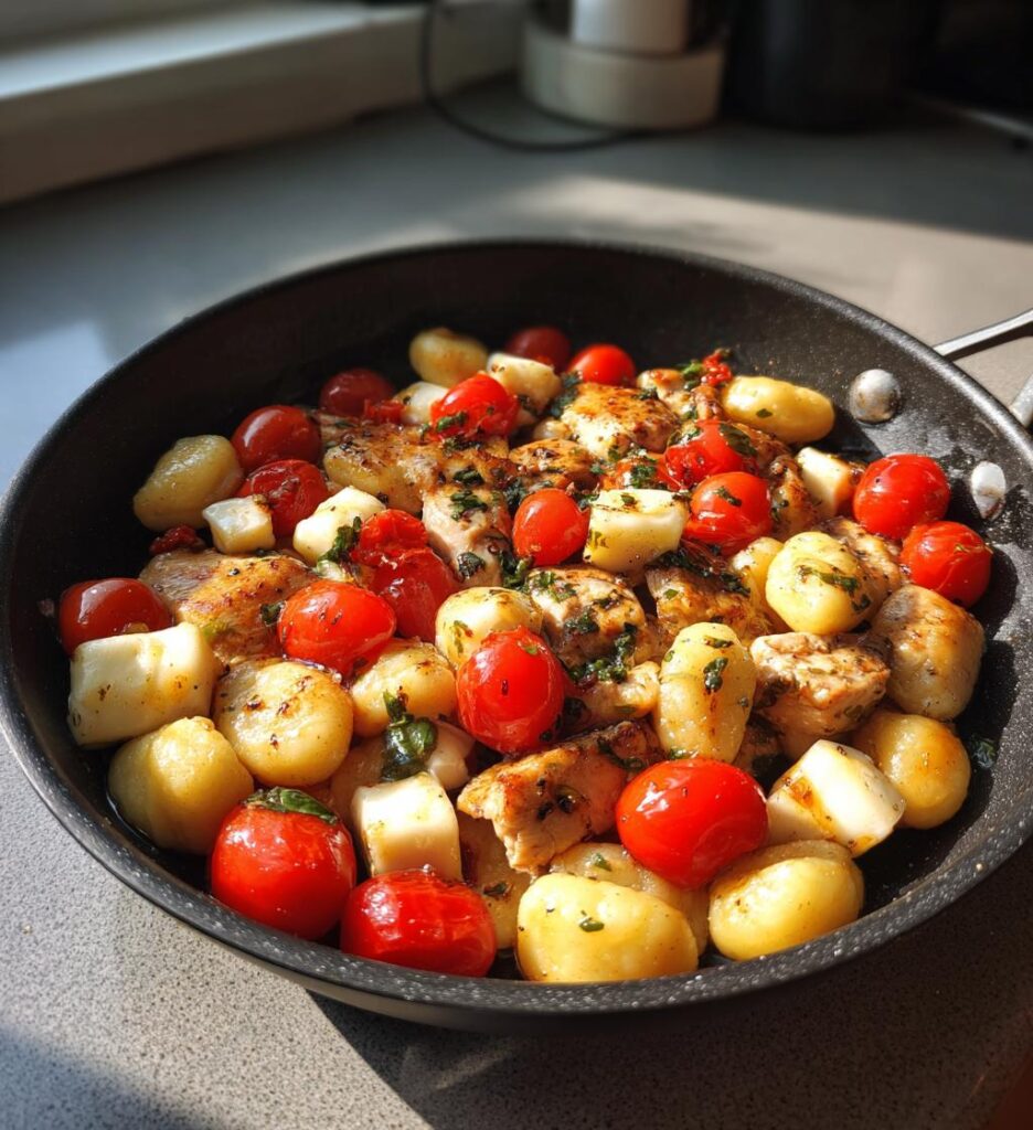 Caprese Chicken Gnocchi Skillet