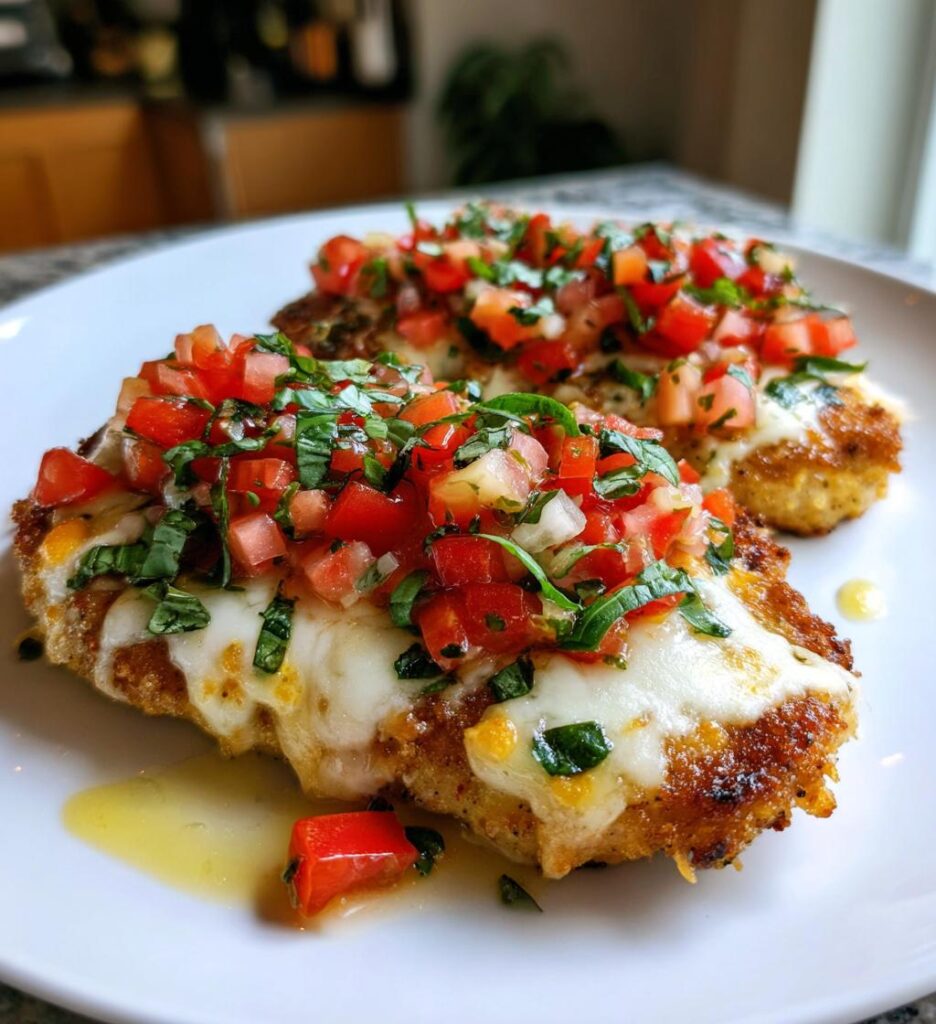 Cheesy Bruschetta Chicken Cutlets