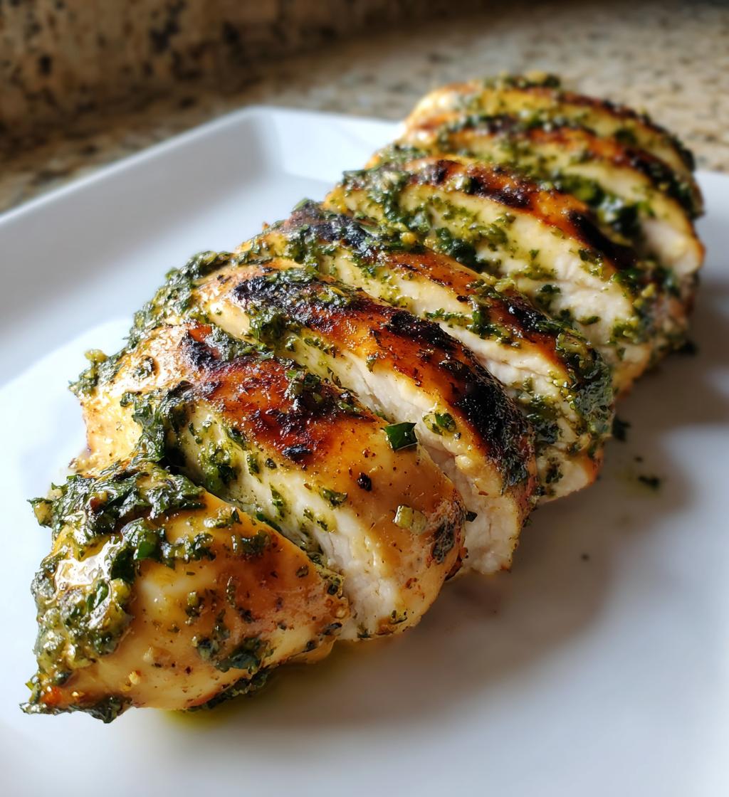 Garlicky Grilled Pesto Chicken
