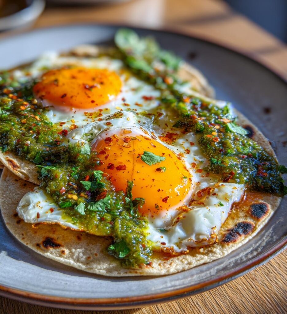 Green Salsa Eggs with Tortillas