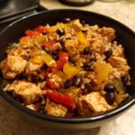 Skillet Chicken With Black Beans, Rice and Chiles