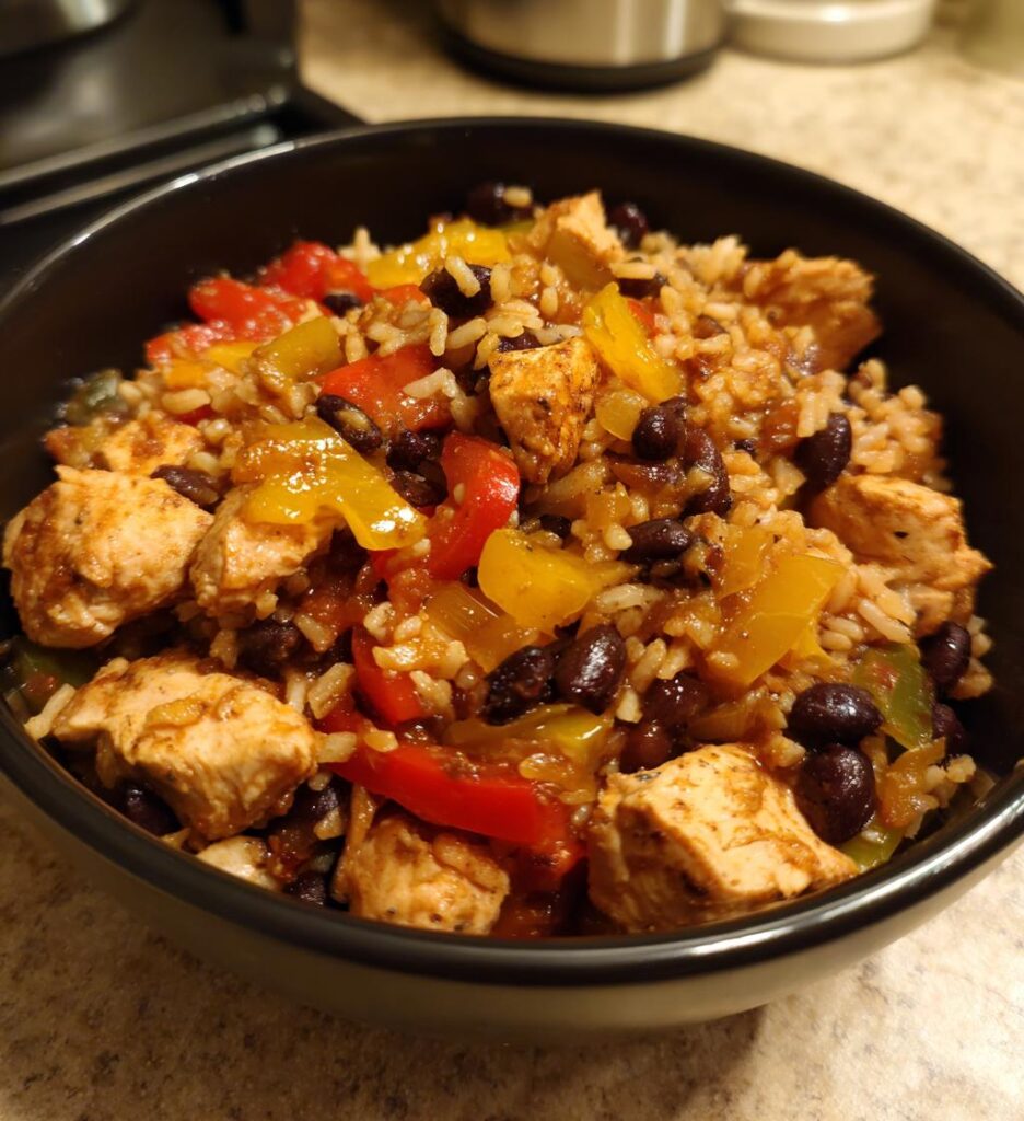 Skillet Chicken With Black Beans, Rice and Chiles
