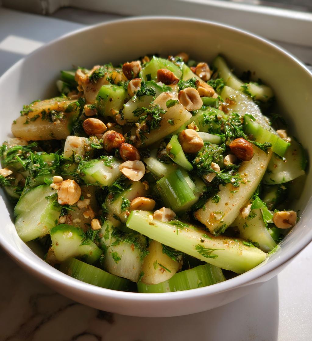 Celery Pear and Hazelnut Salad