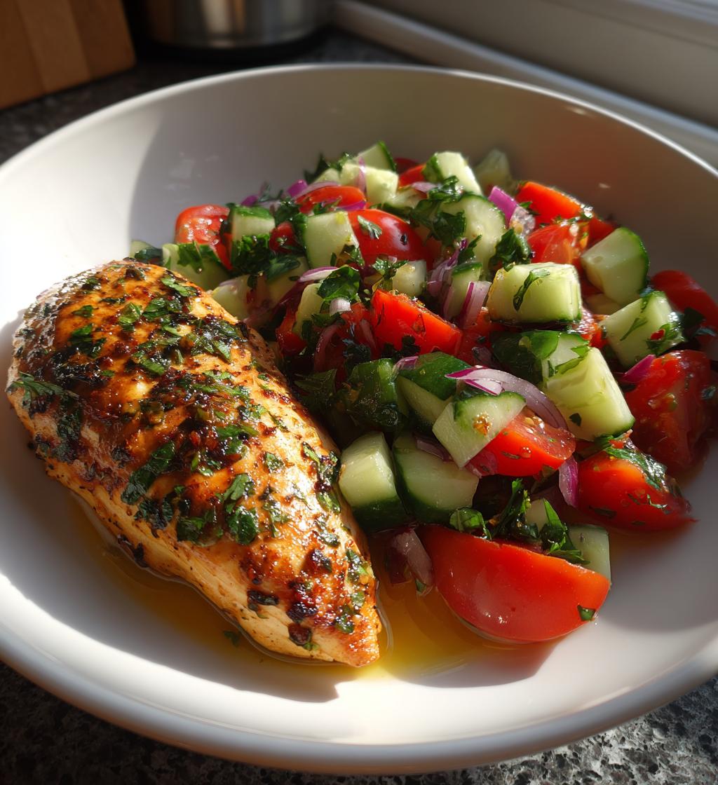 Cumin & Lemon Chicken with Persian Chop Salad