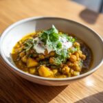 Spiced Pea Stew with Yogurt