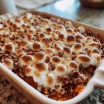 Sweet Potato Casserole with Marshmallows and Pecan Streusel